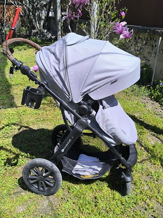 Количка KinderKraft Xmoov 2023, 3в1, Светло сива