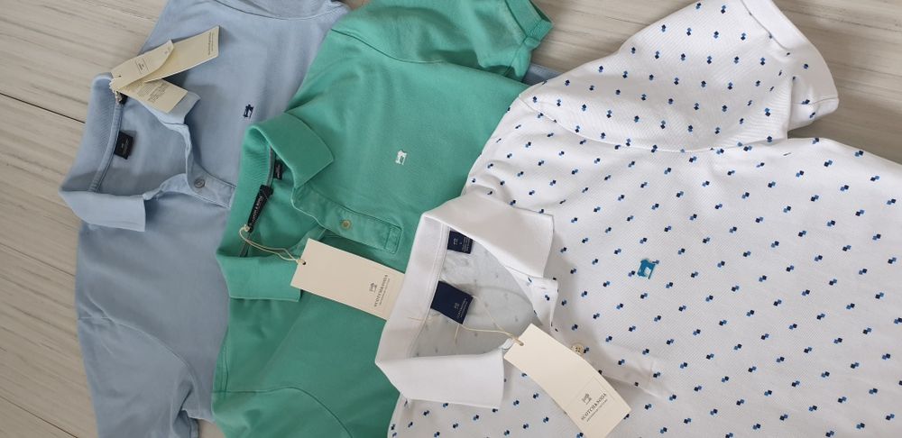 Scotch & Soda Pique Cotton  M - L НОВО ОРИГИНАЛ Мъжки Тениски - 3 Броя