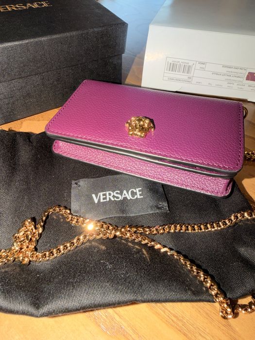 Мини чанта/портфейл VERSACE в винен цвят