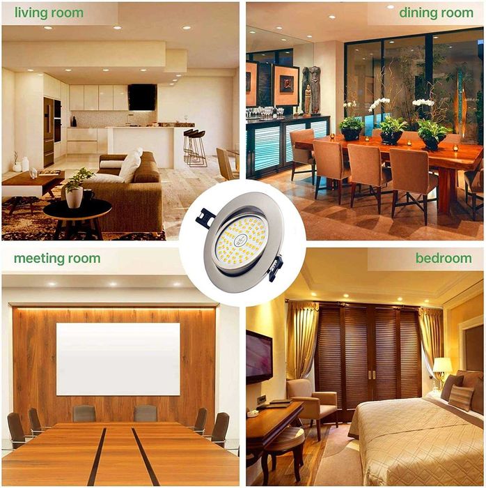 4 бтоя Вградена луна Led , ултра-плосък, топло бяло 3000K, IP44