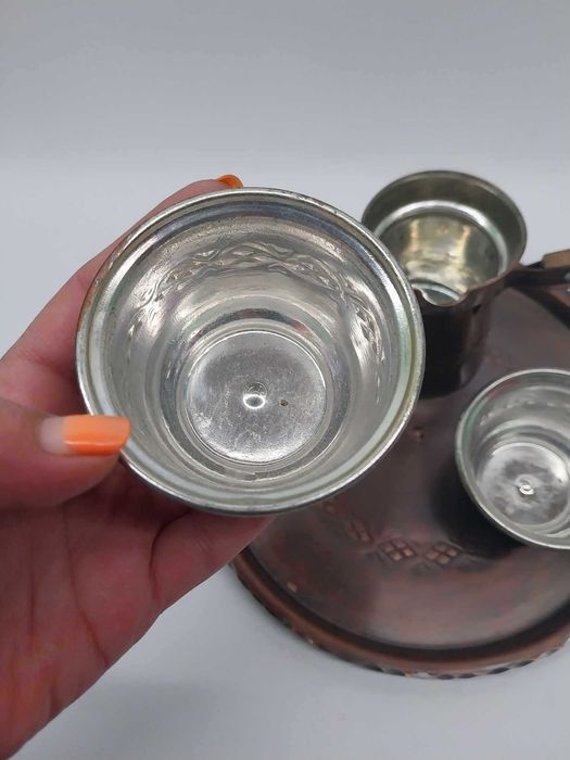 Сервиз от мед, Поднос, Джезве и две чаши за кафе