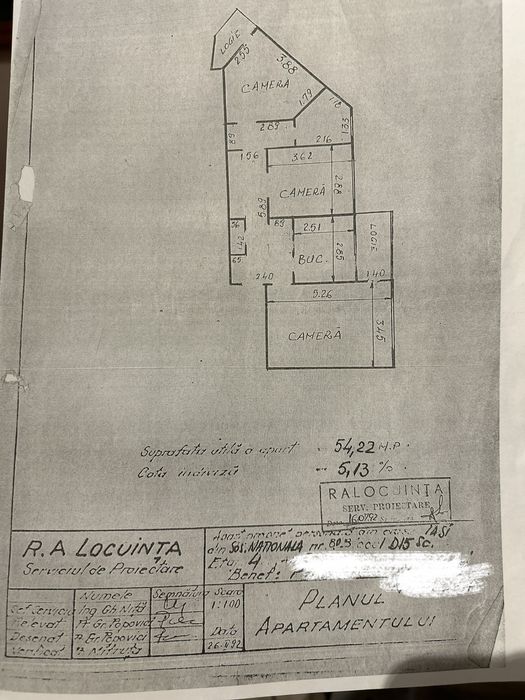 Apartament cu 3 camere