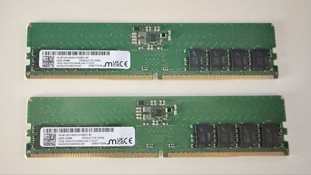 Kit RAM desktop 32GB - 2x16 DDR5 5600 CL42 Micron
