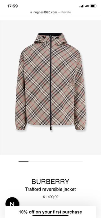 Geaca originala Burberry, reversibila/doua fete, noua cu eticheta