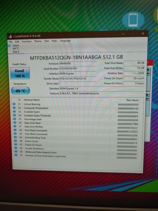 SSD NVMe 512 GB, Gen4 X 4, nou