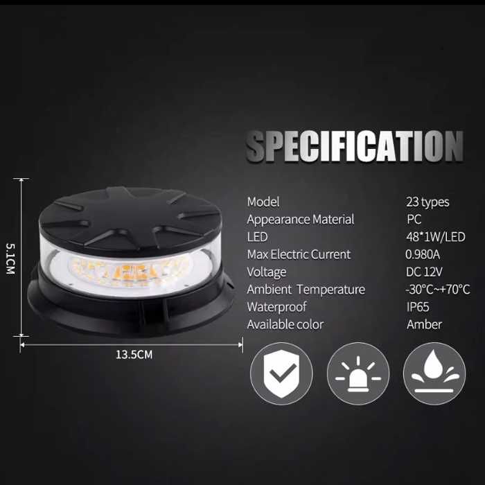 Сигнална лампа PG194 / 12-24V Диаметър: 135мм