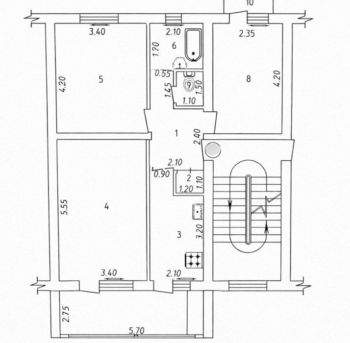 3/2/4 77 серия Буюк Ипак Йули 2х6 кирпич, раздельные комнаты