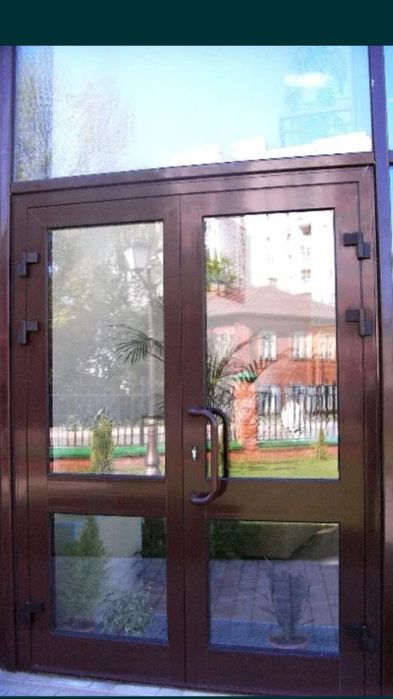 Пластиковые Алюминиевые двери, окна, перегородки, откос балкон витраж ...