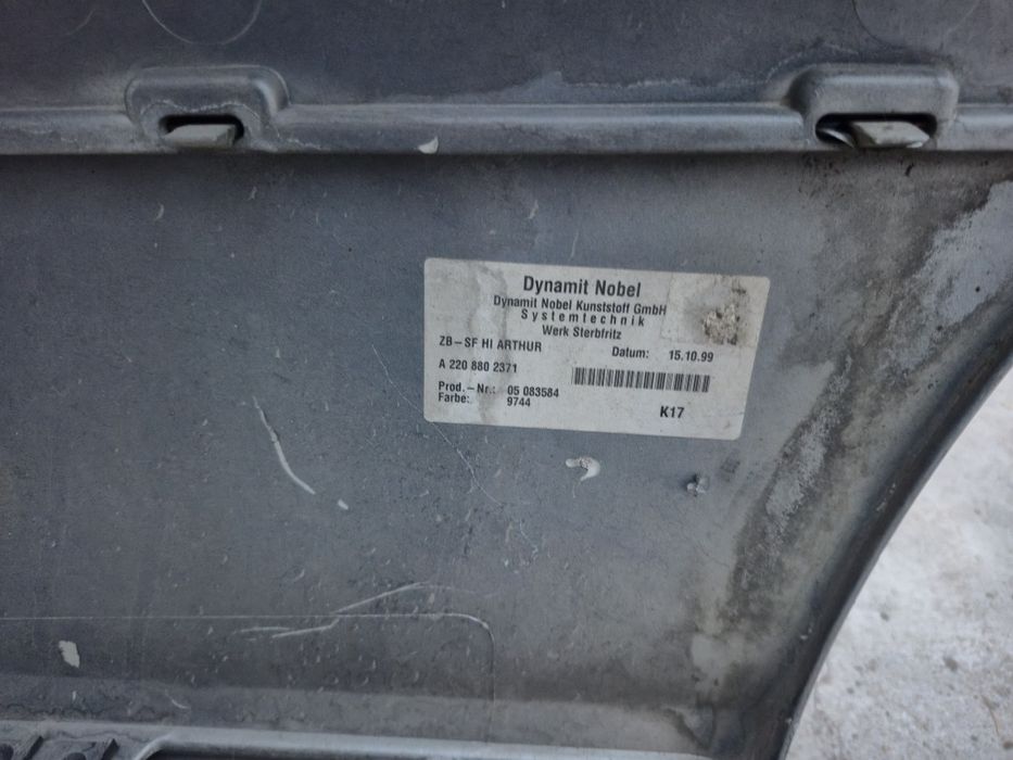 Задний бампер Mercedes W220 дорест