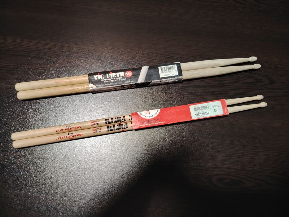 Палки за барабани vic firth модели AJ5 и  A5 малко ползвани