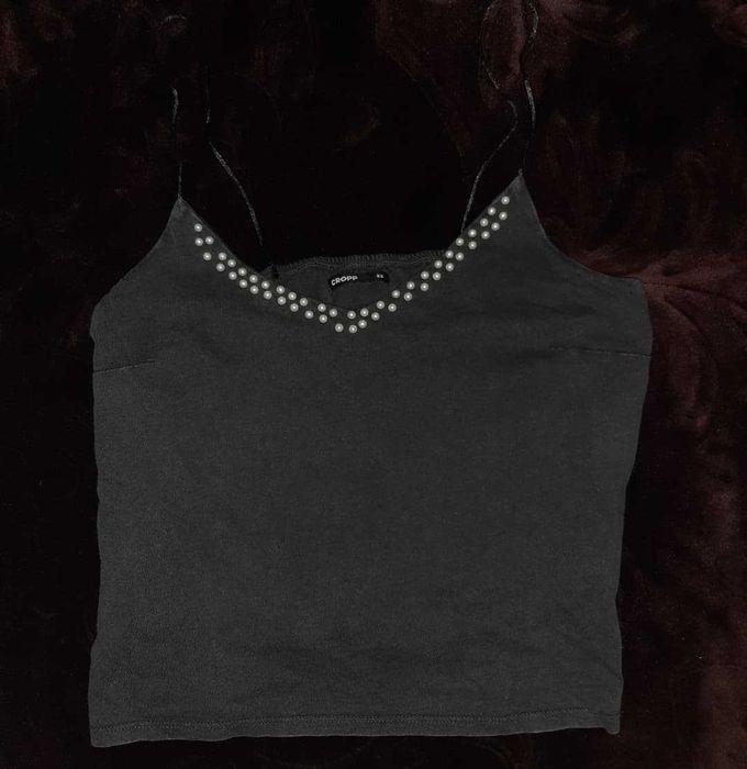 Top din bumbac cu perle