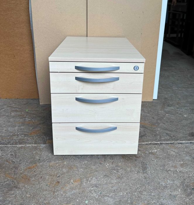 Stoc 100 buc Rollbox Profesional cu 4 sertare metalice SteelCase si rotile; Casetiera birou; Dulap; Container; Carucior cu sertare