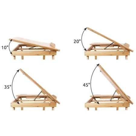 Сгъваема масичка за лаптоп, регулируема с вентилация, с малко чекмедже