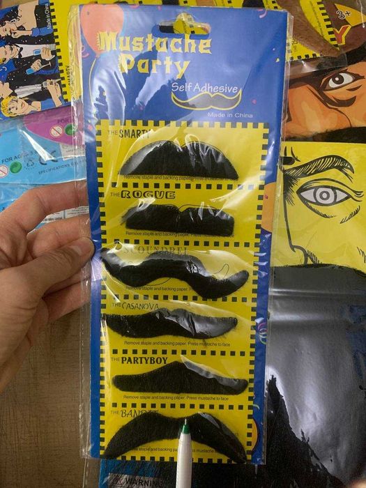 Накладные усы борода  карнавальные