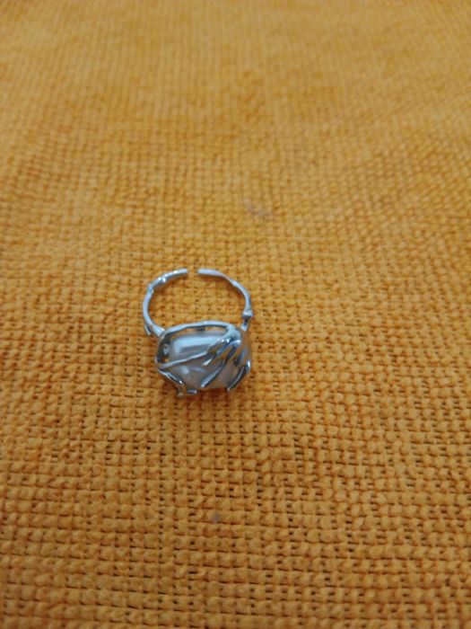 Inel perla baroca reglabil argint marcat