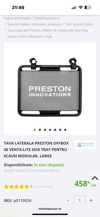 Vând Scaun Preston ABsolute Feeder Shair 36+accesorii