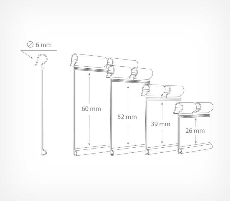 Ценникодержатель на крючок откидной.
