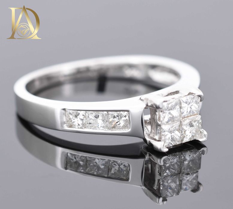 Нов Златен Пръстен с 0.92кт Естествени Диаманти