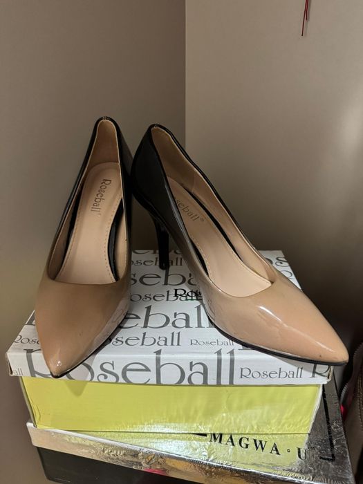 Туфли замша и лак