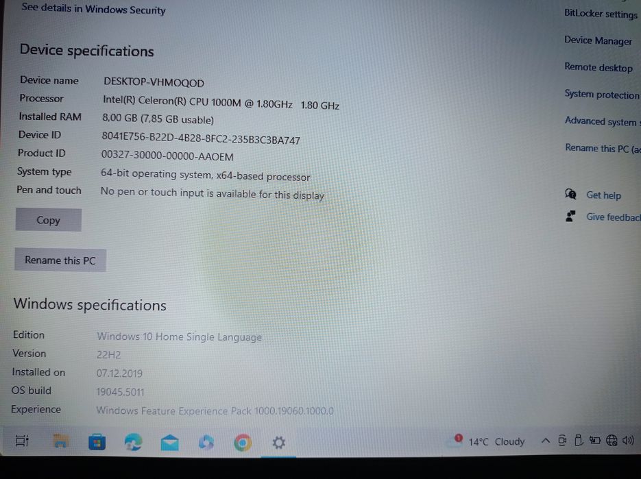 Notebook Lenovo G 580