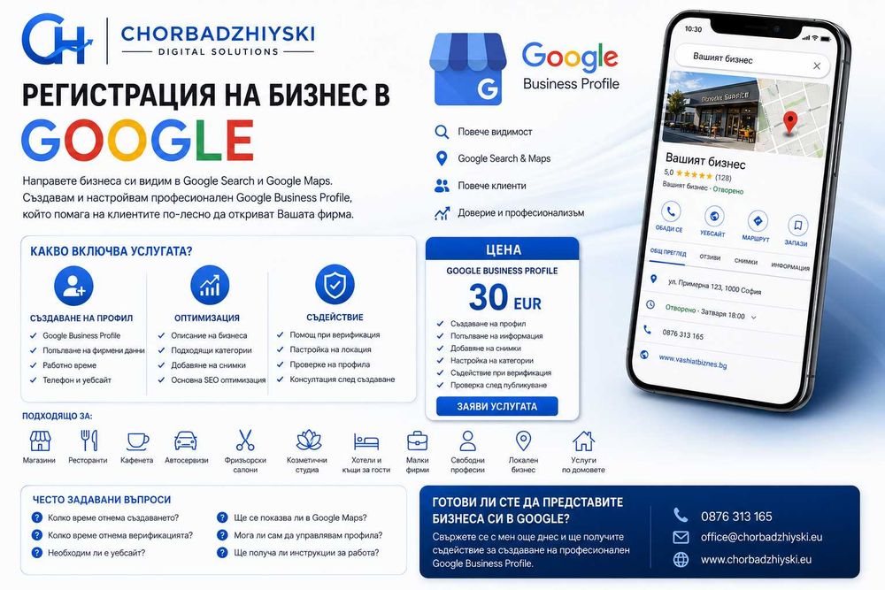 Регистрация на бизнес в Google и Google Maps