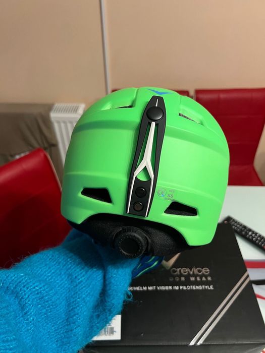 Casca Ski-verde neon Black Crevice