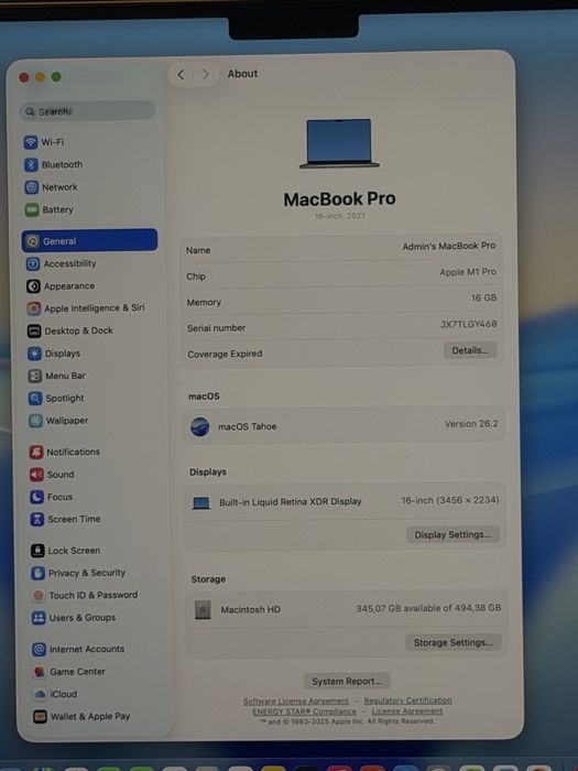 Vand sau schimb MacBook Pro 16-inch 2021, M1 Pro, 16GB ram, 512GB ssd.