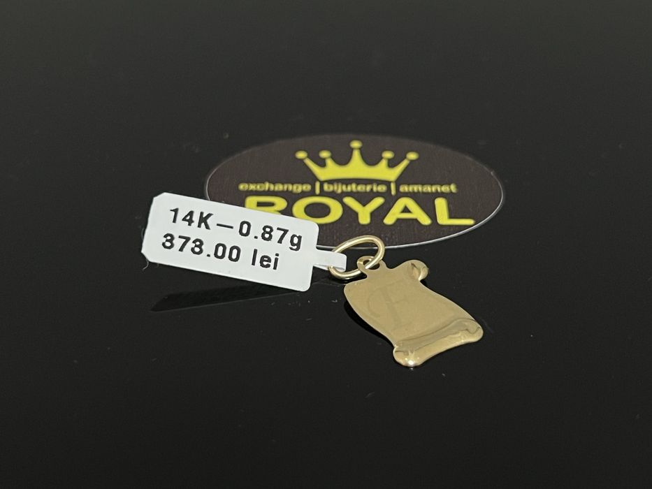 Bijuteria Royal CB : Pandant aur 14k initiala F 0,87 grame