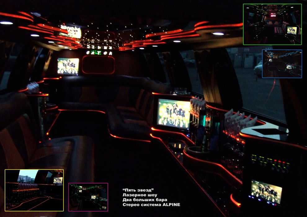 Салон лимузина Навигатор Субурбан Лексус Форд сиденья диваны бары