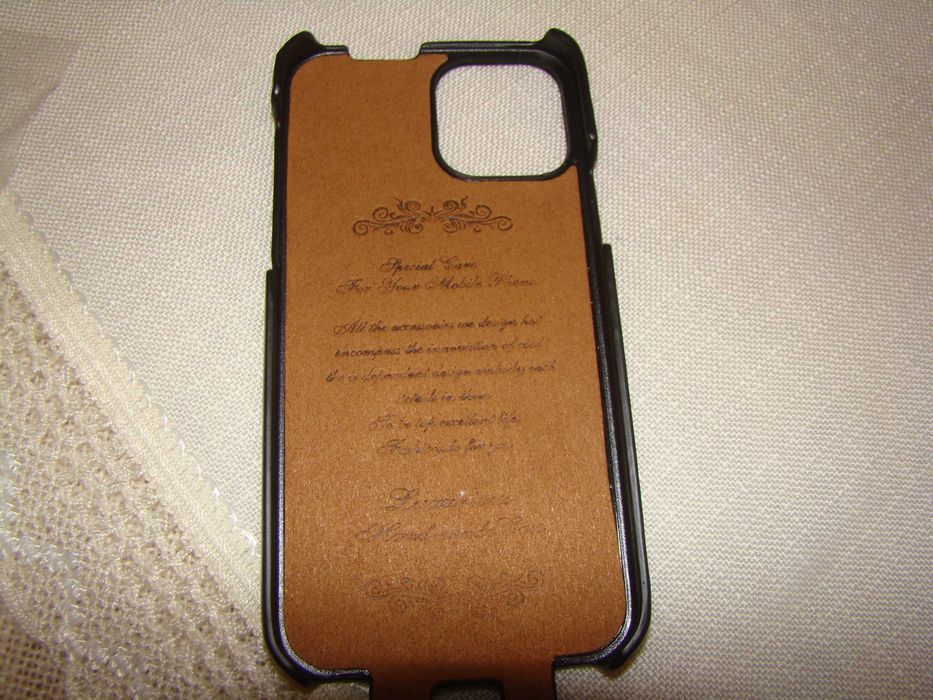 НОВО ! Калъф за - iPhone  12 pro от естествена кожа