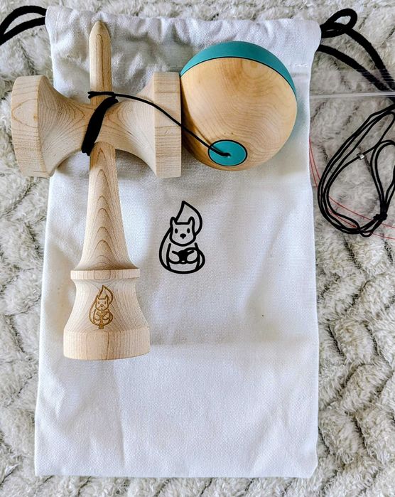 Kendama Miguel Goblin Ken & Teal Sol Shibui Clear Crushable Bevel Tama