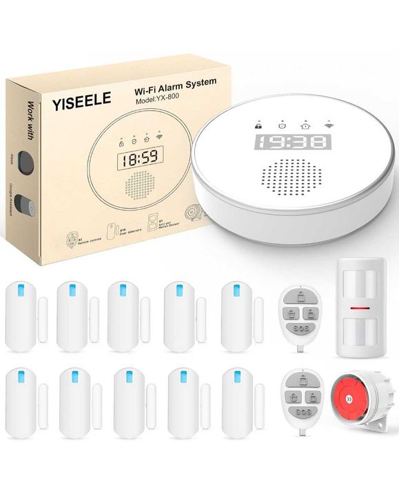 Безжична домашна аларма YISEELE WIFI 2.4G/5G, 15 части, Smart, Alexa