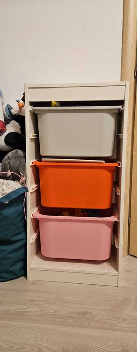 IKEA TROFAST – ansamblu depozitare copii cu 3 cutii