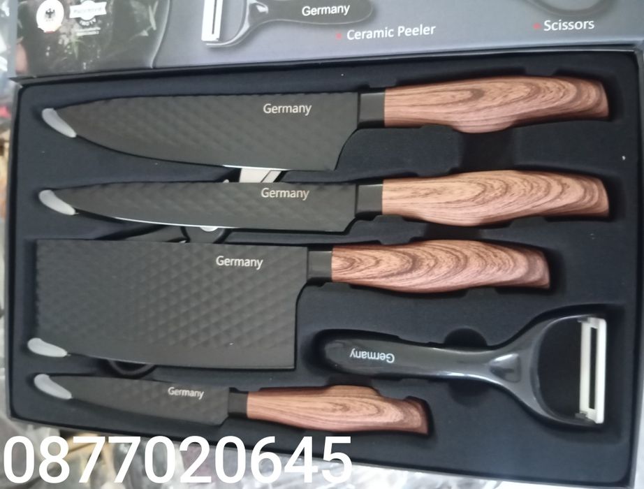 Комплект кухненски ножове 6 части. Много остри. Made for Germany. Germ