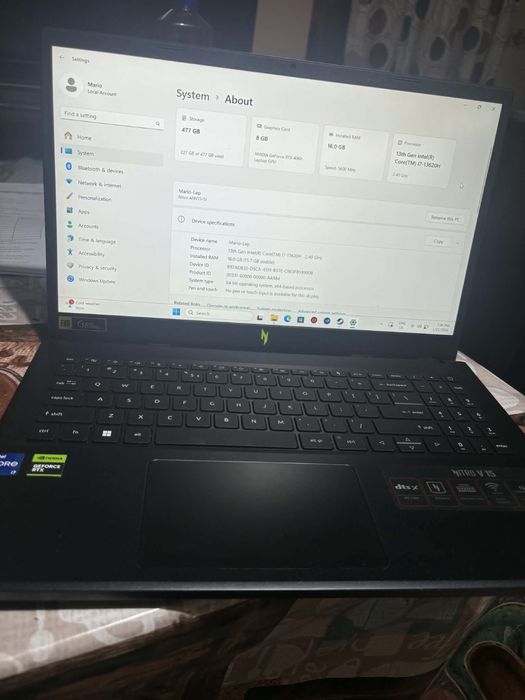 Acer Nitro V 15 Intel Core i7 - 1362H 15'6 FULL HD 16GB RAM DDS5