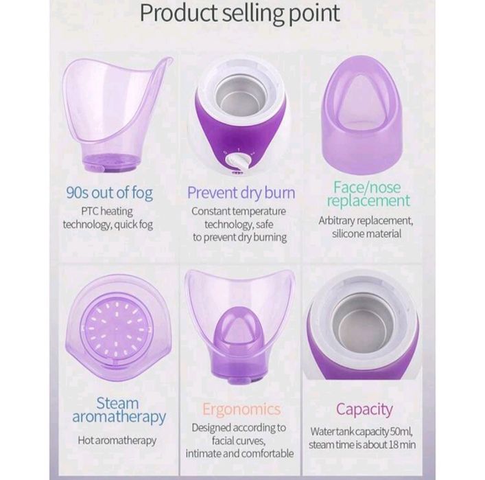 Уред за почистване на лице с етерични масла.