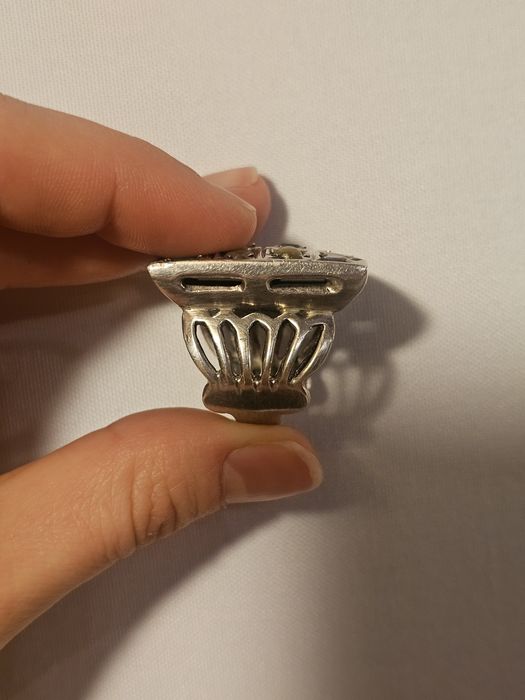 Inel argint masiv vintage cu pietre semiprețioase