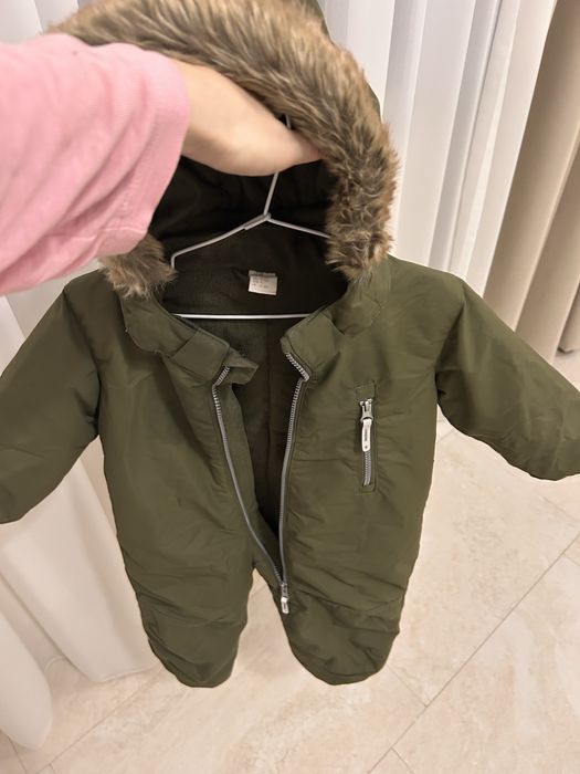 Costum de iarna HM 86 hidrofug + Cadou pantaloni captusiti 86+  salopeta HM 92-98