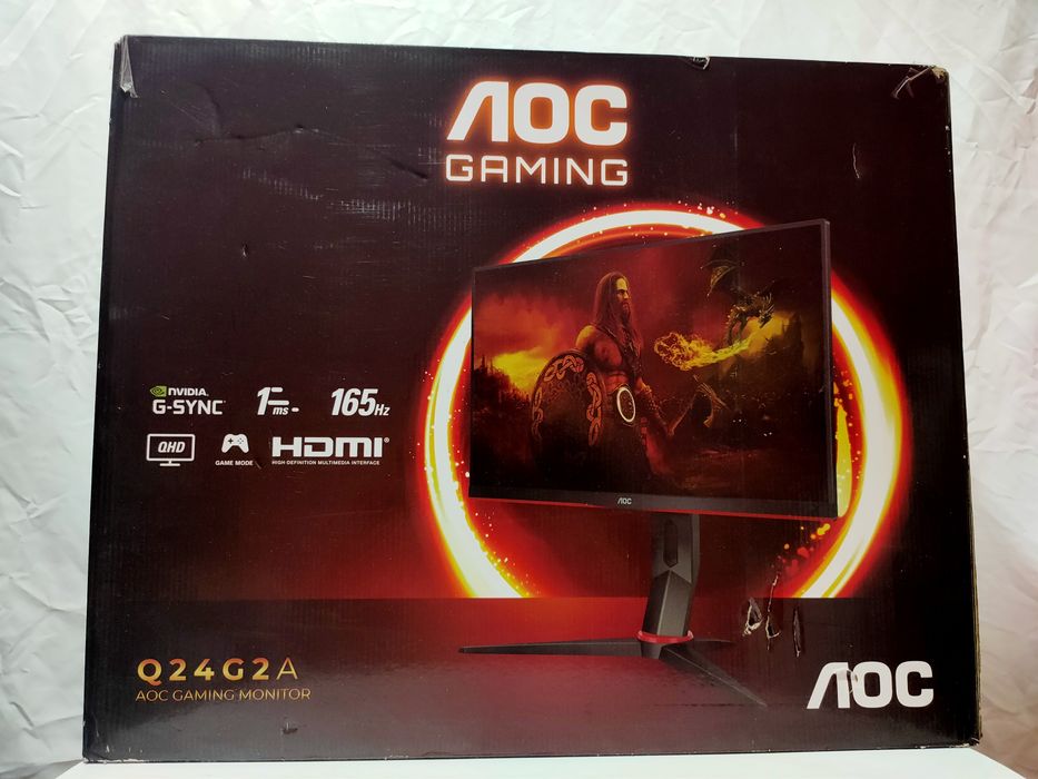 Monitor Gaming 1440p 1ms 165Hz AOC Q24G2A IPS 23.8 Inch - În Garanție & Calibrat