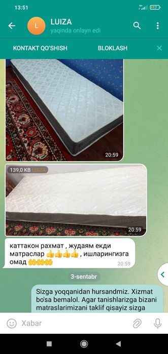 Super. Matraslar. Super narxlarda.