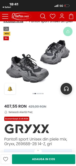 Adidasi Gryxx, Z69688-2B 14-Z, gri