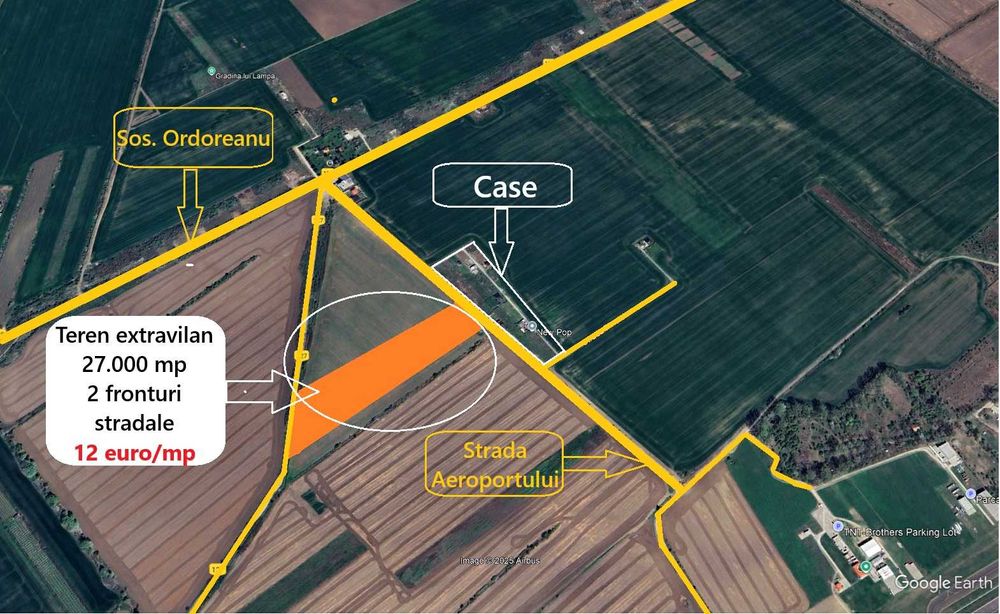 Teren Extravilan 27.373 mp – Cornetu, Str. Aeroportului | 12€/mp