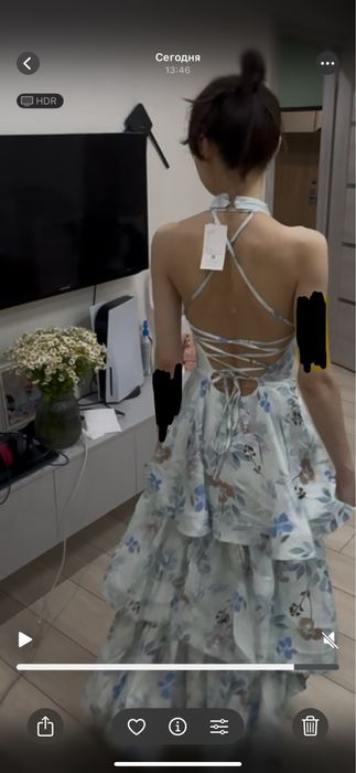 Платье летнее длинное с открытой спиной