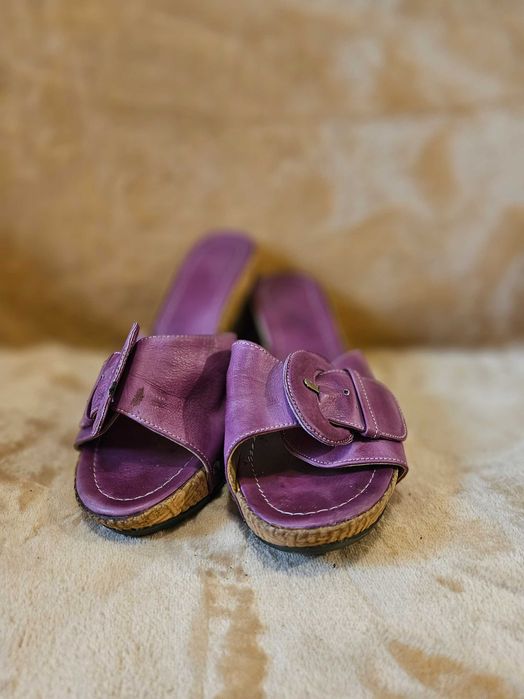 Saboti sandale mov piele 38