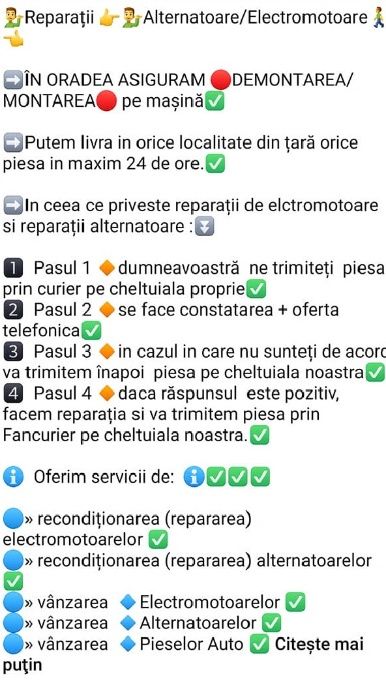Reparatii Alternatoare/Electromotoare Oradea Nonstop