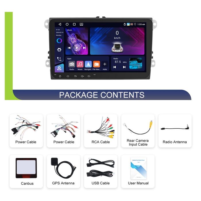 Navigatie Android VW volkswagen Skoda Seat 4GB RAM 64GB ROM Quad Core