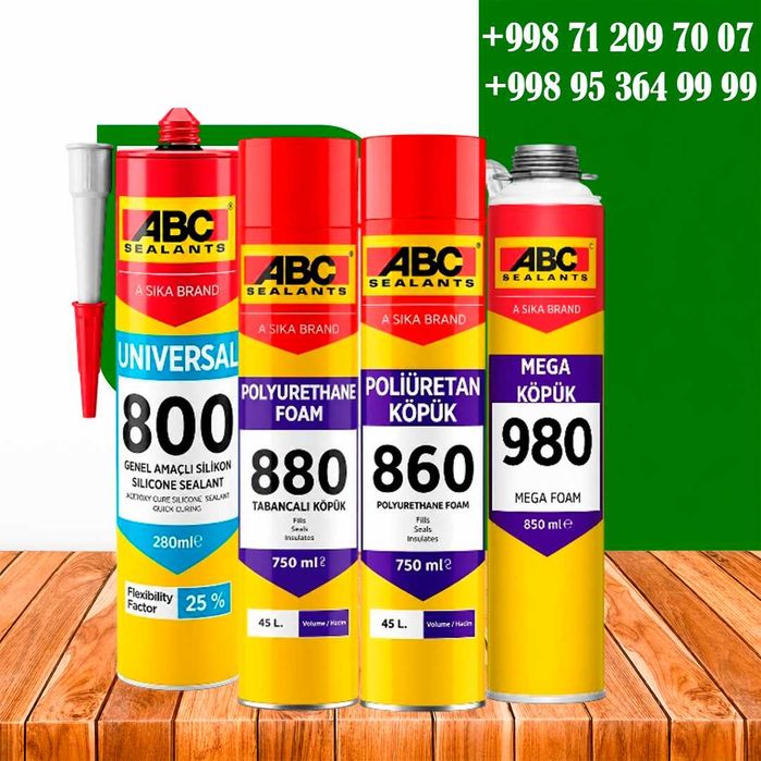 ABC, silikon, germetika, pena, герметика, пена, силикон, спрей клей
