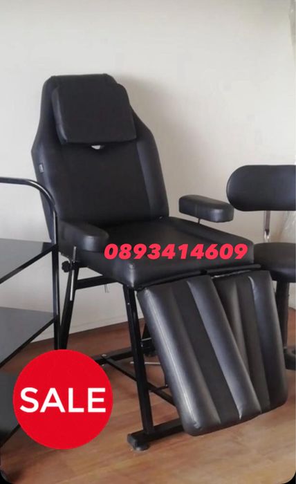 Педикюрен Козметичен стол Стол за татуси бял и черен Топ Цена