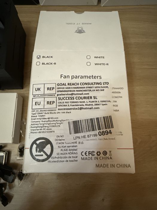 Set 3 Ventilatoare Cooler PC Desktop Carcasa Calculator TZMRIT Build Blocks 120mm ARGB PWM 2000RPM Daisy Chain Gaming Black Open Box