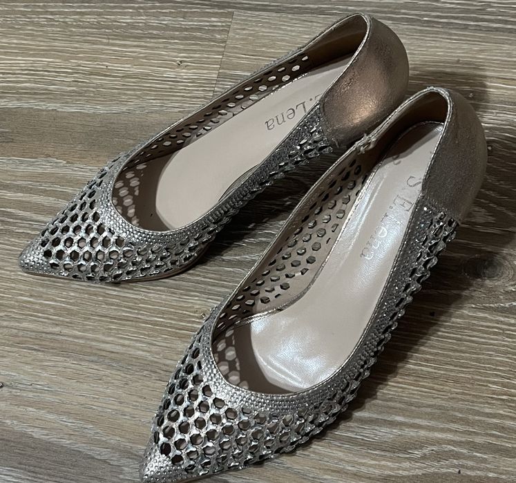 Туфельки блестящие летние